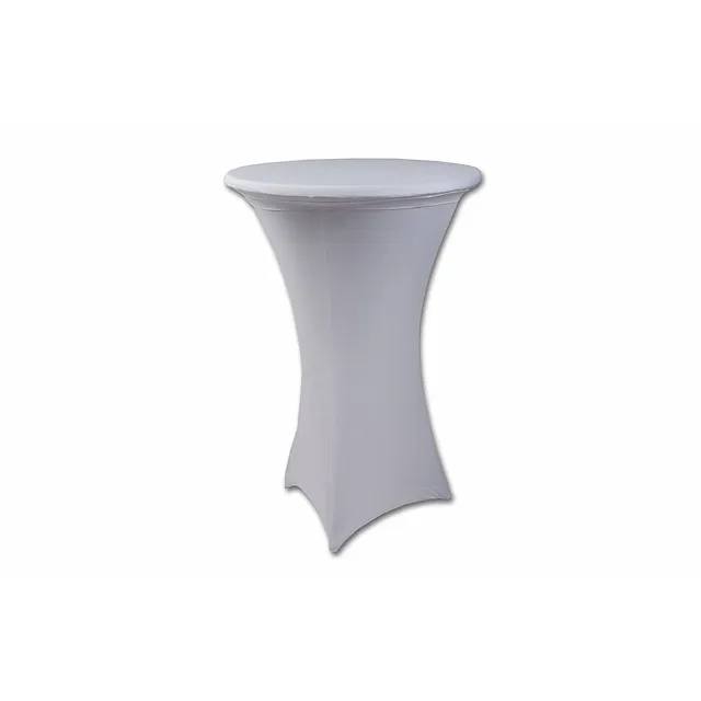 Bistro stolek, strečový potah bílý, 80 cm